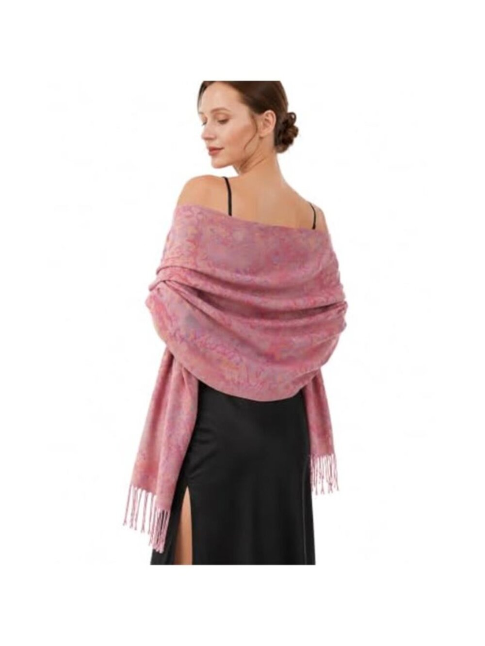 Paisley Pashmina Rave Shawl Scarf-Women's Reversible Ethnic Jacquard Pashmina